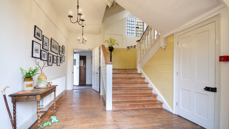 The east entrance hall at Thorington Hall, Suffolk